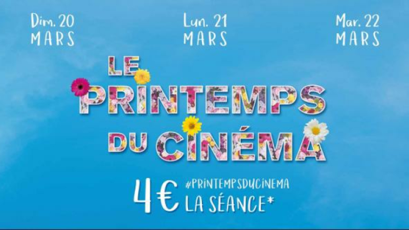 Les 20, 21 et 22 mars 2022, le printemps du cinéma est de retour !