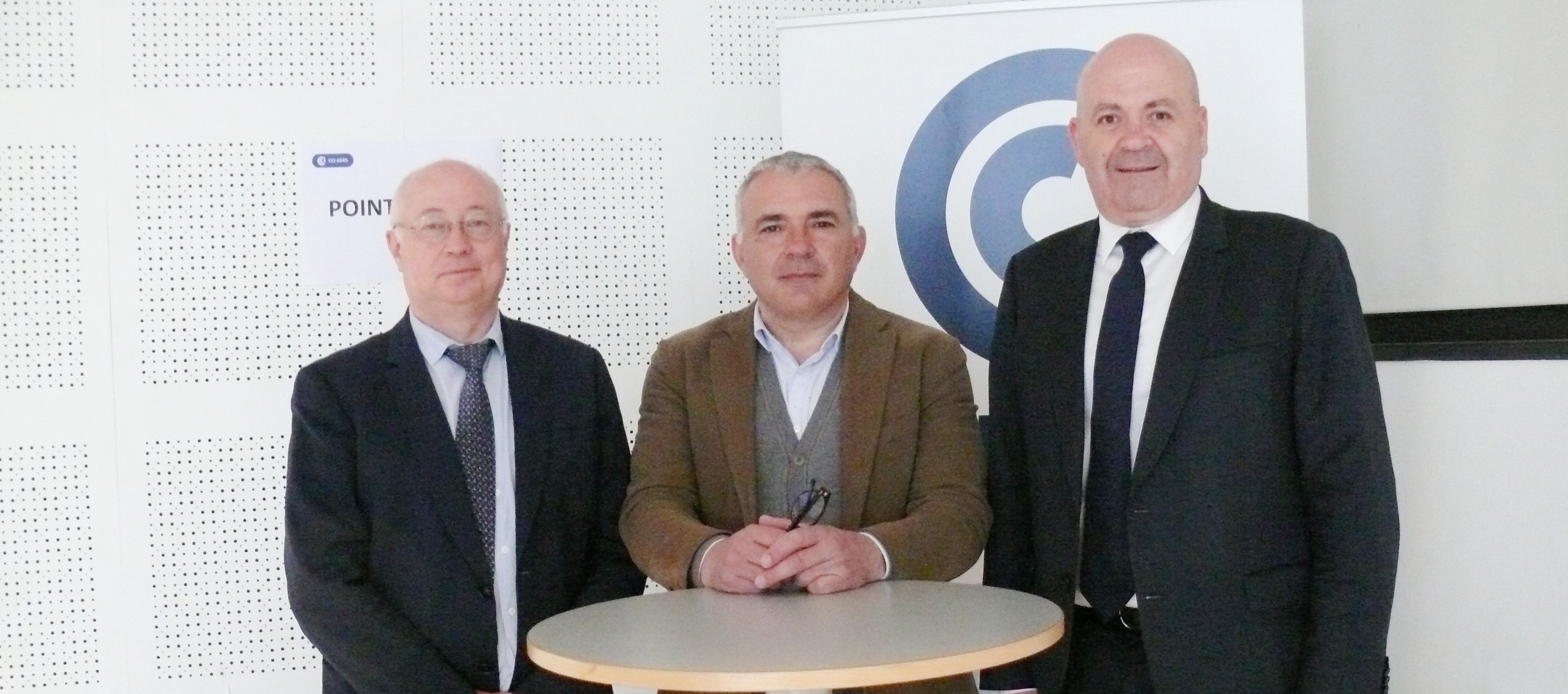Rémi Branet entouré d'Alain Rabary, trésorier CCI Occitanie et Jean-François Rezeau, président CCI Occitanie.