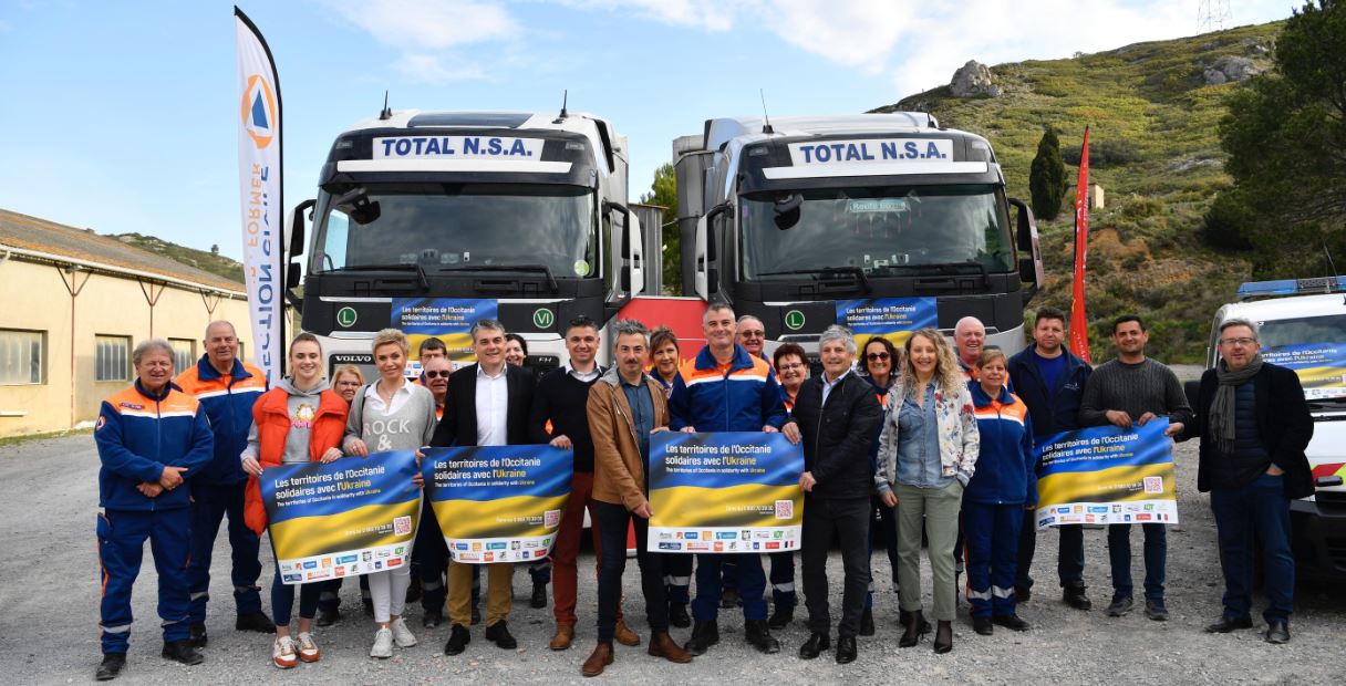 Camion vers l'Ukraine. Crédit photo : Antoine Darnaud (Région Occitanie)