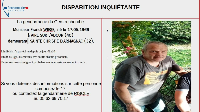 Disparition inquiétante, la gendarmerie lance un avis de recherche