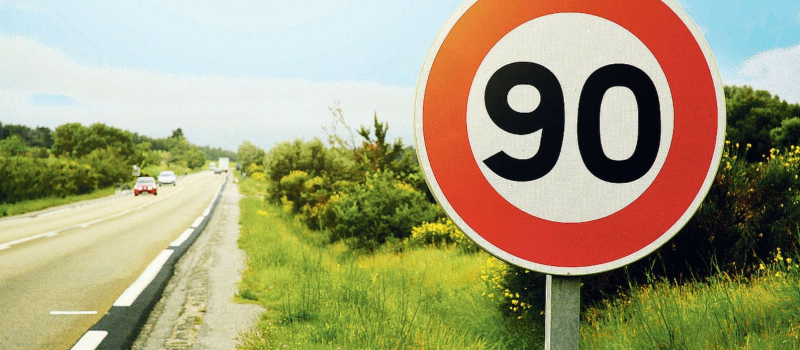 une petite partie du réseau départemental repasse à 90km/h