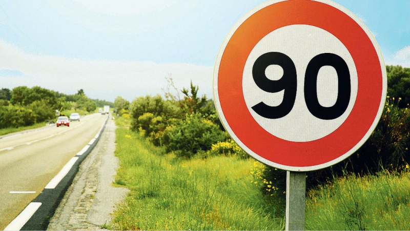 une petite partie du réseau départemental repasse à 90km/h