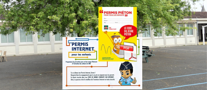 Permis piéton et permis internet pour les élèves de l'école  Jean Jaurès de Pavie