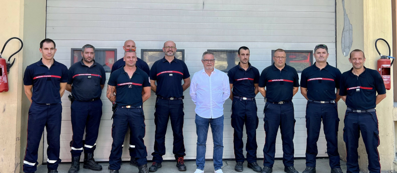 Feux de Landiras: Philippe Dupouy, Président du Conseil Départemental du Gers, aux côtés des Sapeurs-Pompiers gersois envoyés en renfort