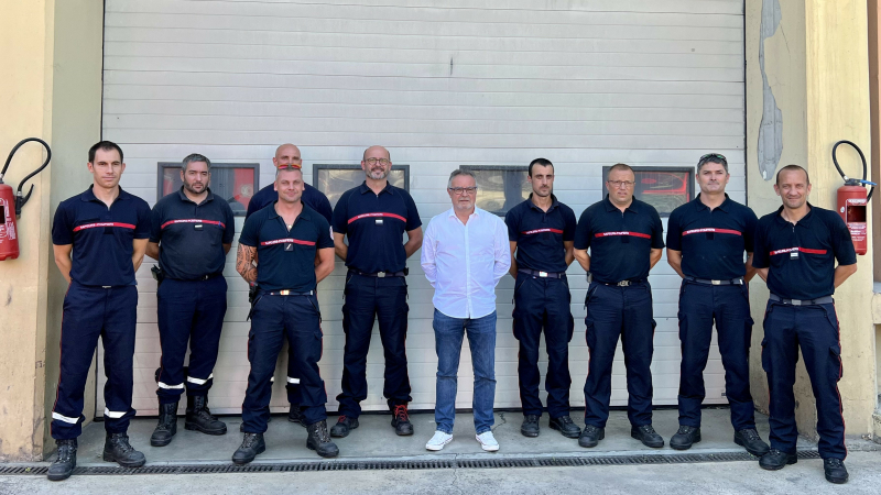 Feux de Landiras: Philippe Dupouy, Président du Conseil Départemental du Gers, aux côtés des Sapeurs-Pompiers gersois envoyés en renfort