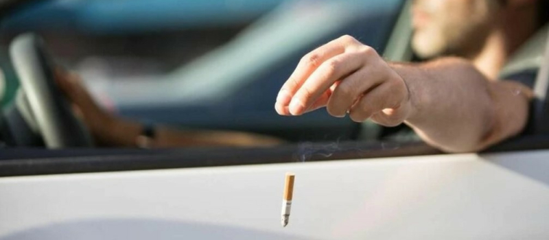 Mégot de cigarette jeté depuis sa voiture  = départ de feux !
