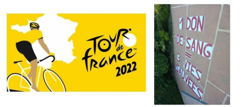 Tour de France dans le Gers : présence de l'Union Départementale des Associations pour le don du sang bénévole du Gers !