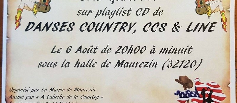 Samedi 6 août c'est soirée Country !