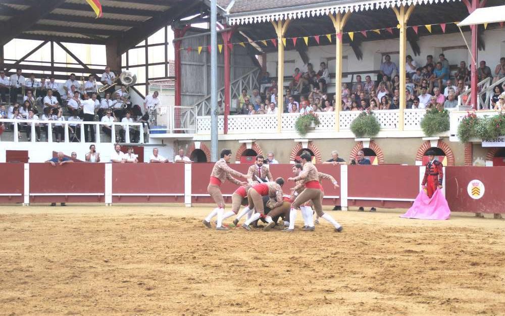 Les forcados arrêtent les toros à mains nues