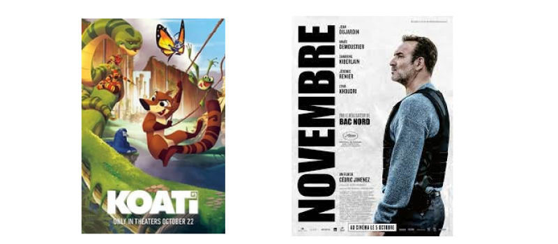 Animation et " Novembre" en sortie nationale mercredi au cinéma