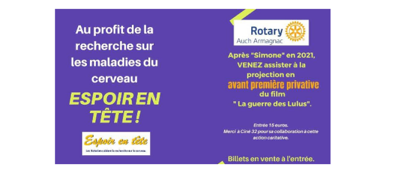 Action "Espoir en tête" avec le Rotary Auch et Ciné 32