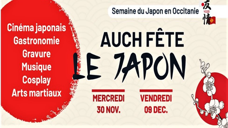La ville d'Auch comme l'Occitanie fête le Japon du 30 novembre au 9 décembre