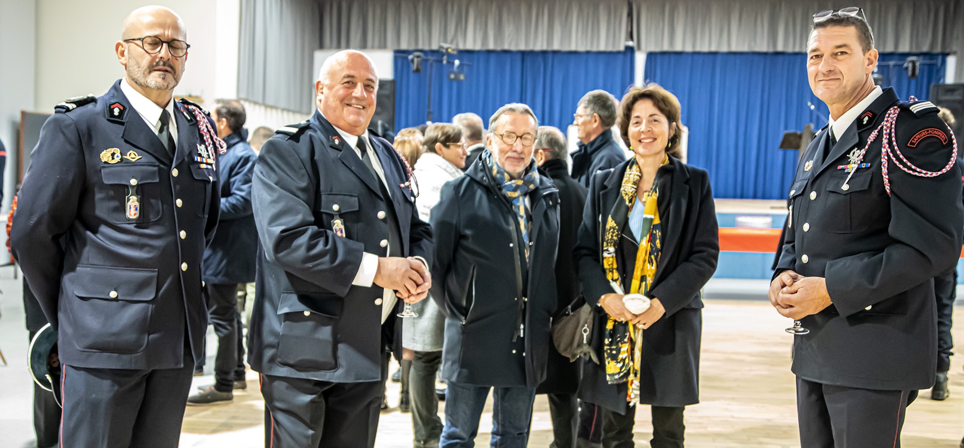 0 Lt Junca Lt Lafforgue Christian Peyret  Véronique Moreau sous-préfète de Condom Cn Eric Gourier 1bis 101222.jpg
