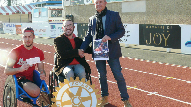 le Rotary Auch Armagnac s'implique à hauteur de 3 000 euros pour l'achat d'un fauteuil à l'athlète Thibault Daurat
