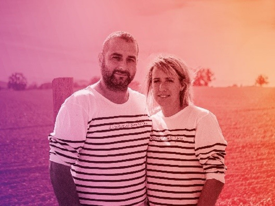 Claire et Sébastien Producteurs de foie gras d’oies et éleveurs de veaux à Saint-Ost  crédit Ph DR CD 32