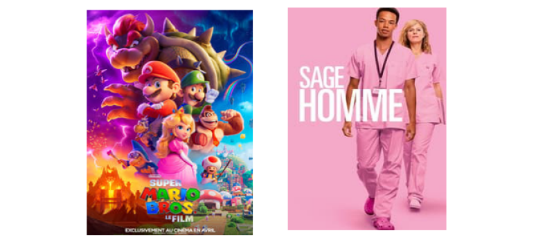 "Super Mario Bros" et "Sage homme" au cinéma dimanche