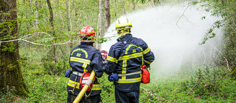 Les sapeurs-pompiers s'entraînent à Aignan contre les feux de forêt