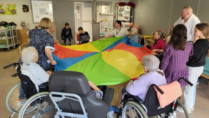 2e rencontre du projet intergénérationnel entre l'EHPAD de Masseube, l'école de Panassac etle service enfance et jeunesse de Val de Gers