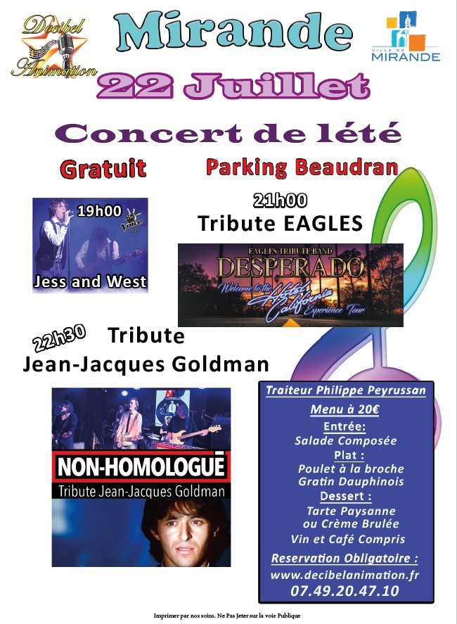 Decibel Animation organise son concert de l’été, le samedi 22 juillet 2023.