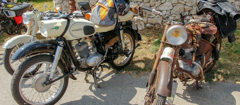 Rassemblement des vieilles motos.