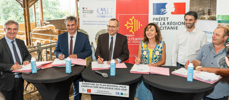Pour soutenir et relancer l’agriculture bio en Occitanie, l’État, la Région, Interbio et les agences de l’eau signent un plan ambitieux