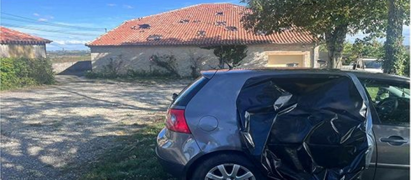 Orages dans le Gers : la Lomagne Gersoise victime de la grêle