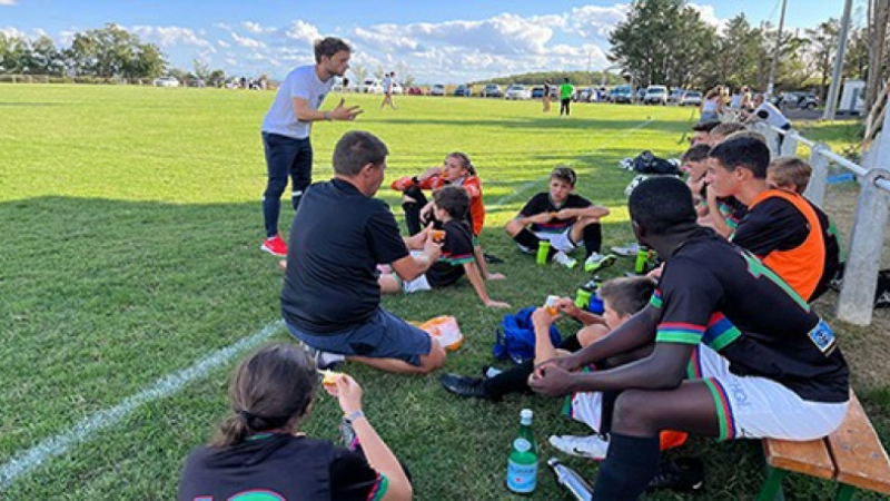 U15 et U17 de l'Entente Gers Foot Sud !entrée en fanfare dans la coupe occitanie
