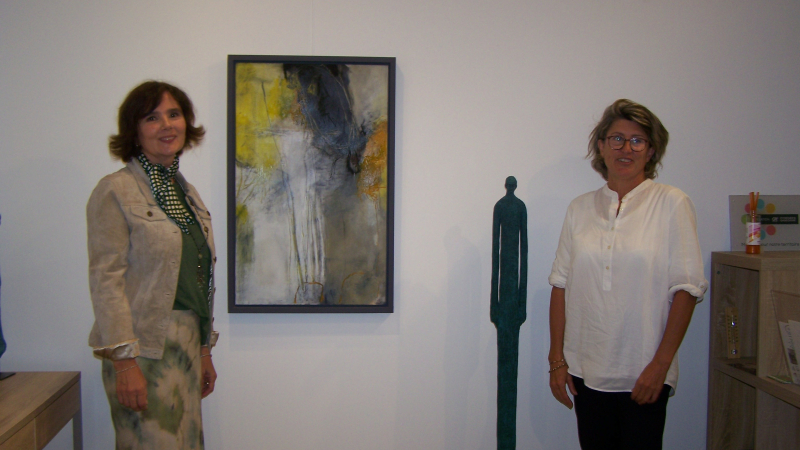 Vernissage à L'Arcade, un duo complémentaire, Orlane Girardeau "peintre" et Béatrice Fernando ( sculpteur )