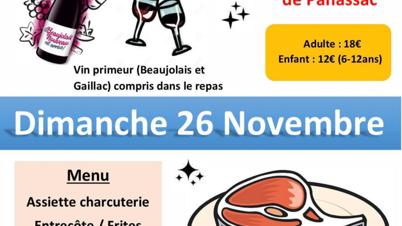Repas " entrecôte" pour soutenir l'Entente sud Astarac  Bézues et Panassac