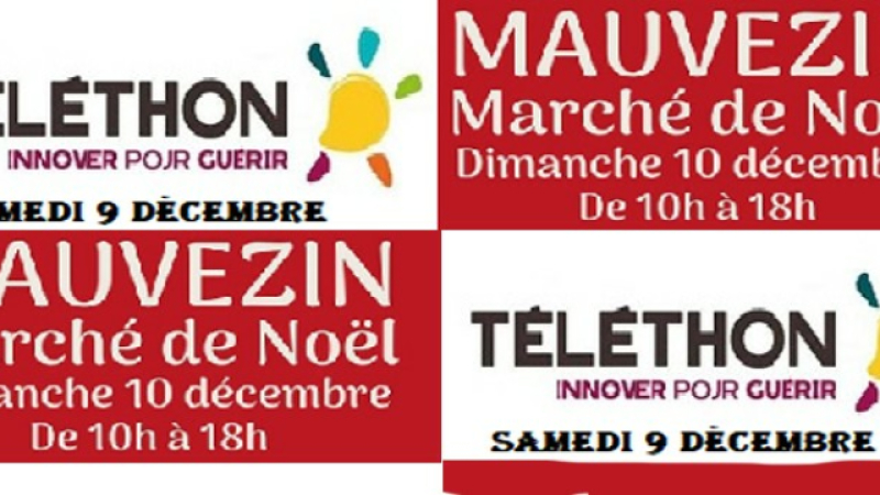 Samedi 9 décembre « Téléthon » et dimanche 10  « Marché de Noël »