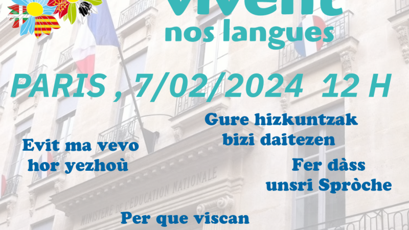 París : ua manifestacion de liceans per las lengas autoctònas