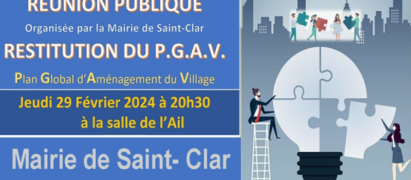 Petit rappel : Réunion publique organisée par la mairie sur le P.G.A.V
