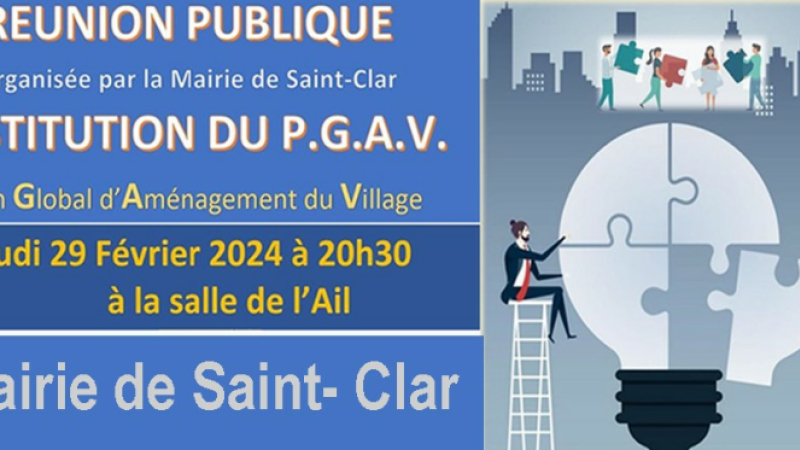 Petit rappel : Réunion publique organisée par la mairie sur le P.G.A.V