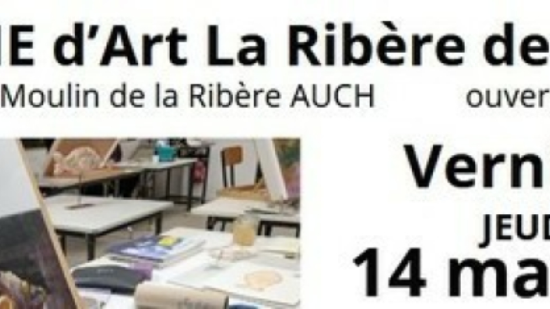 Vernissage le jeudi 14 mars à 16h dans la " Galerie d'Art La Ribère"
