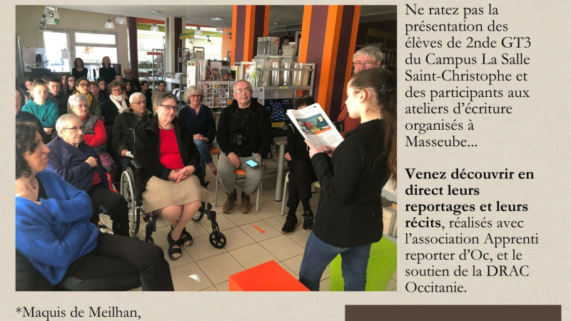 Restitution des ateliers d'écriture  réalisés avec l'écrivaine Maylis Adhémar