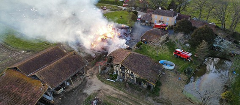 Incendie d'un bâtiment agricole