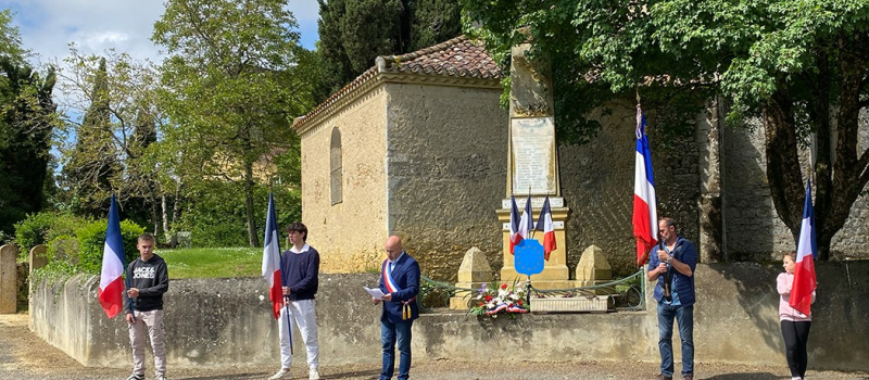 la cérémonie de la commémoration de l'armistice du 08 mai à Termes d'Armagnac