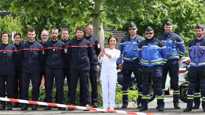 Cent pompiers gersois derrière la flamme olympique