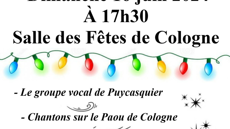Concert de chorales le 16 juin à la salle des fêtes