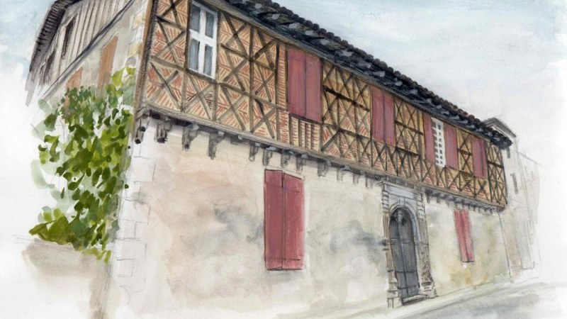 Stage de gouache pour croquer les façades de Masseube