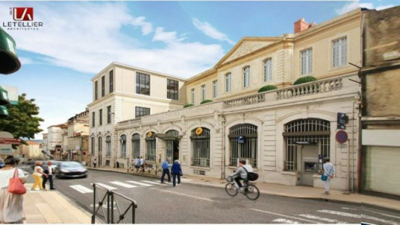 La Poste de la rue Gambetta en travaux