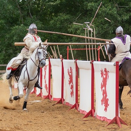 la joute, lances brisées