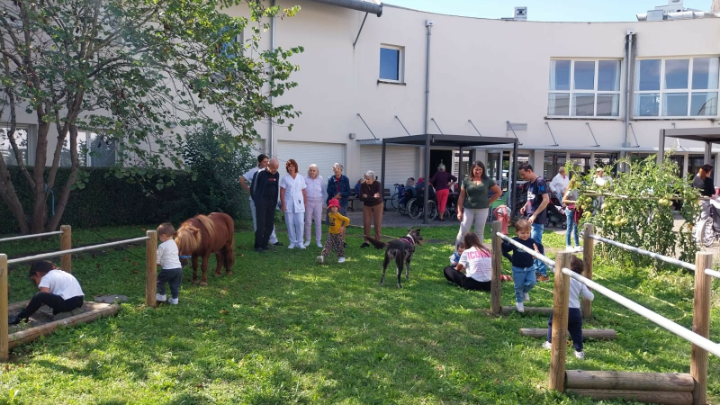 Des enfants et des animaux à l'EHPAD de l'hôpital!