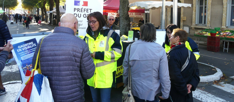 opération 100 % visible, infos sur le marché d'Auch
