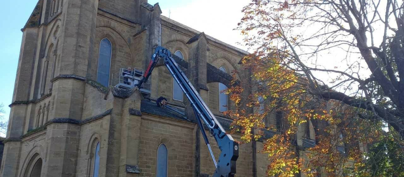 Des travaux sur le toit de l'église