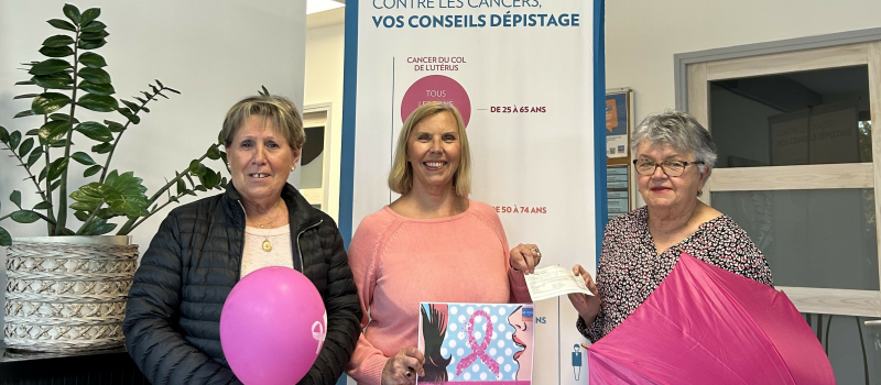 La Fédération Départementale des Associations ADMR du Gers remet un chèque à la Ligue contre le cancer
