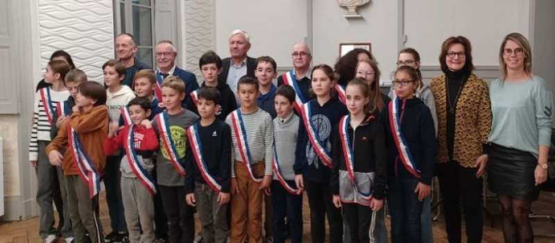 Investiture et 1ière action à la collecte de la Banque Alimentaire