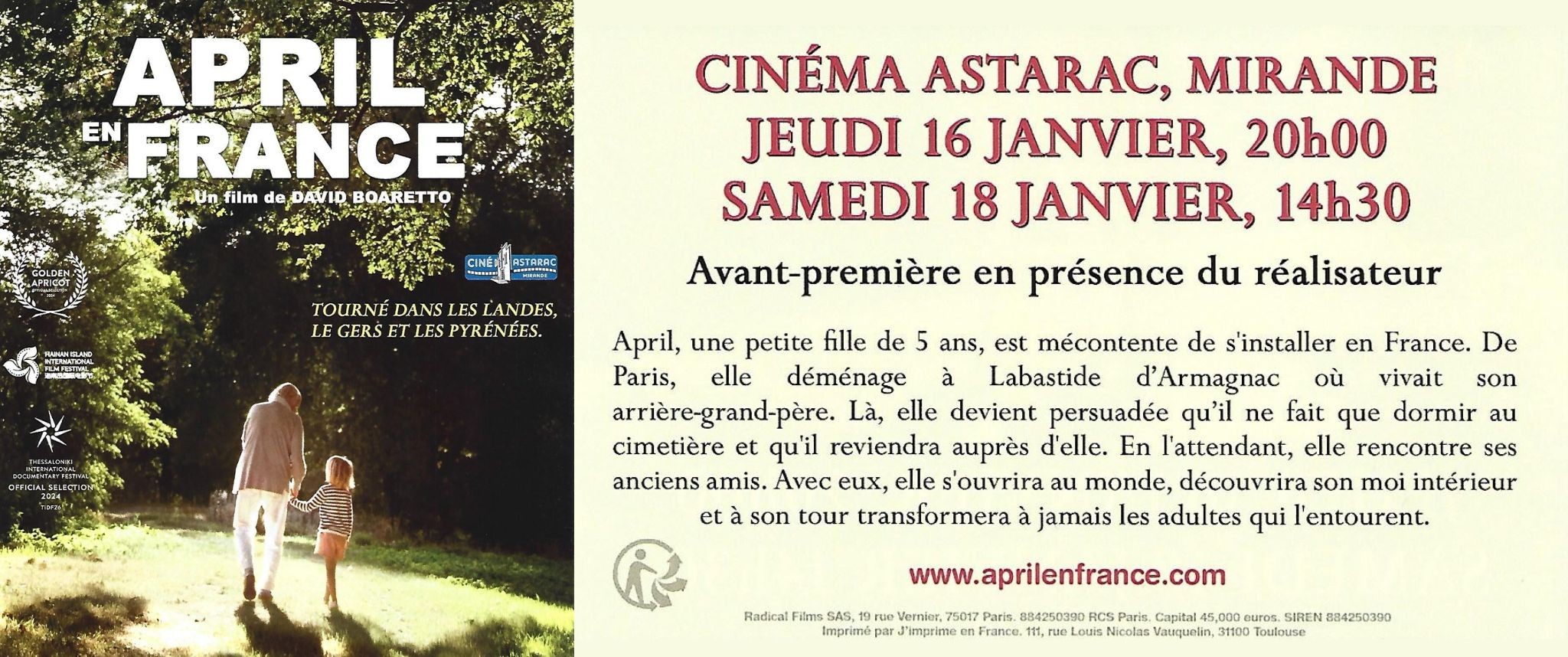 Avant-première d'« April en France » à Mirande