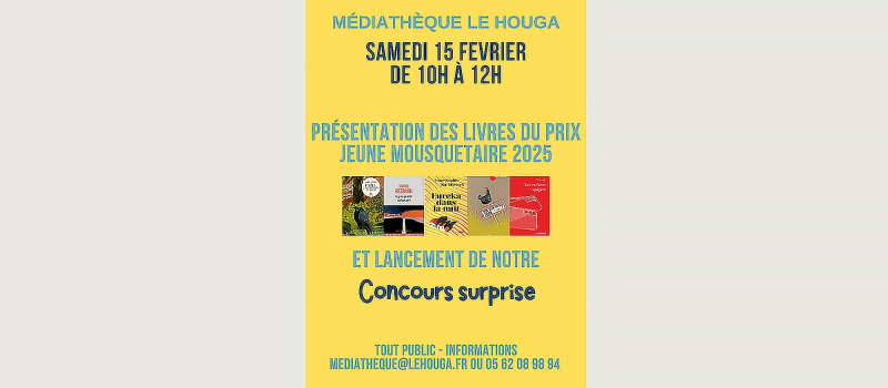 Le Houga: présentation des 5 romans en lice pour le Prix Jeune Mousquetaire