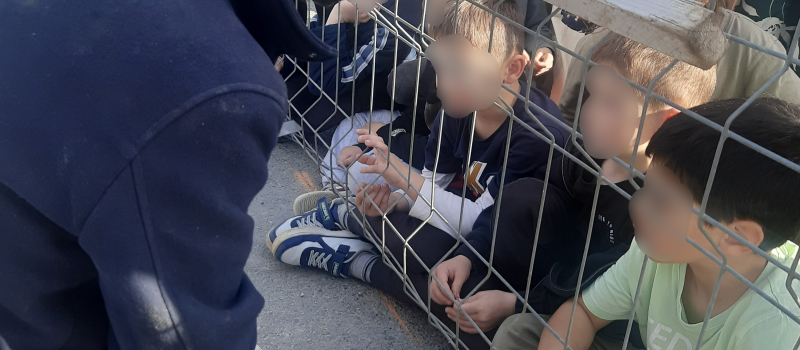 Les enfants de l'école ont visité le chantier du Vieux Pont.